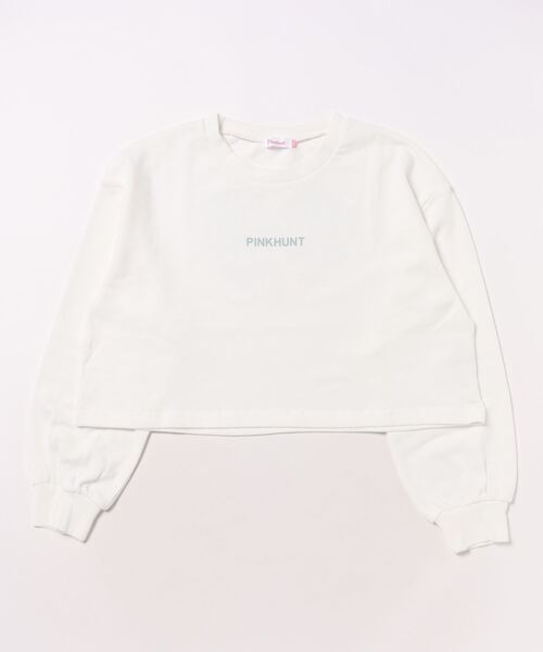 PINKHUNT（ピンクハント）の「PINKHUNT ピンクハント 通販限定 ハートロゴショート丈 トレーナー 0034K（スウェット・キッズ・ホワイト/ブルー/ブラック・120cm/130cm/140cm/150cm/160cm）」の9枚目の写真