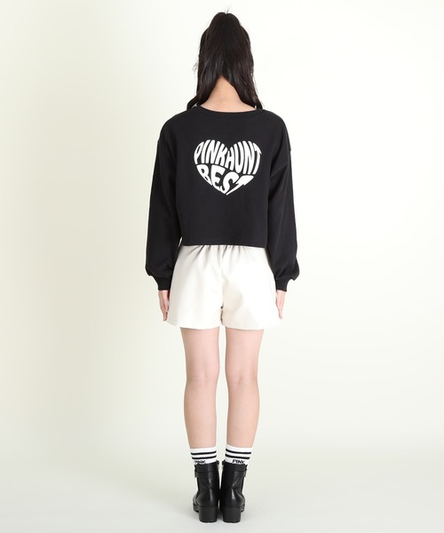 PINKHUNT（ピンクハント）の「PINKHUNT ピンクハント 通販限定 ハートロゴショート丈 トレーナー 0034K（スウェット・キッズ・ホワイト/ブルー/ブラック・120cm/130cm/140cm/150cm/160cm）」の7枚目の写真