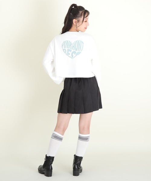 PINKHUNT（ピンクハント）の「PINKHUNT ピンクハント 通販限定 ハートロゴショート丈 トレーナー 0034K（スウェット・キッズ・ホワイト/ブルー/ブラック・120cm/130cm/140cm/150cm/160cm）」の11枚目の写真