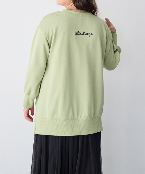 anyfee(エニフィー)の「【anyfee】ビッグシルエット裏毛刺繍スウェットプルオーバー《大きいサイズ/プラスサイズ》(スウェット・レディース・アイボリー/チャコール/ライトグリーン・LL/3L/5L/4L)」の8枚目の写真