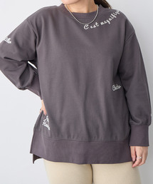 anyfee（エニフィー）の「【anyfee】ビッグシルエット裏毛刺繍スウェットプルオーバー《大きいサイズ/プラスサイズ》（スウェット）」