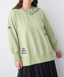 anyfee（エニフィー）の「【anyfee】ビッグシルエット裏毛刺繍スウェットプルオーバー《大きいサイズ/プラスサイズ》（スウェット）」