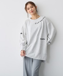 【anyfee】ビッグシルエット裏毛刺繍スウェットプルオーバー《大きいサイズ/プラスサイズ》