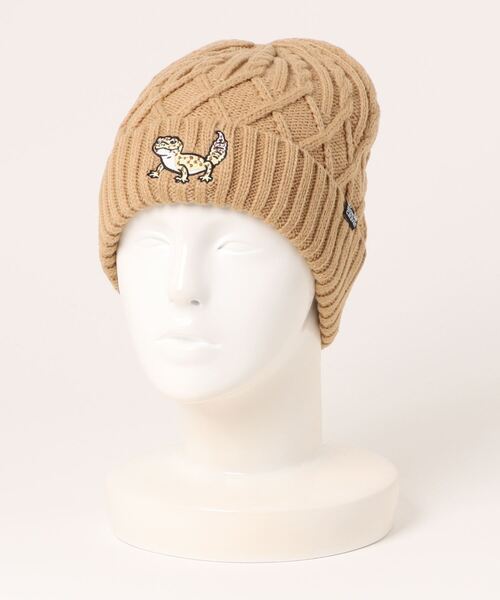 go slow caravan（ゴースローキャラバン）の「ケーブル刺繍　ニットキャップ（ニットキャップ/ビーニー・レディース・ブラック/ベージュ・FREE）」の7枚目の写真