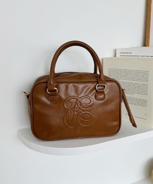 one after another NICE CLAUP（ワンアフターアナザーナイスクラップ）の「エンボスミニボストンバッグ（ボストンバッグ・レディース・アイボリー/ブラウン/キャメル・FREE）」の3枚目の写真