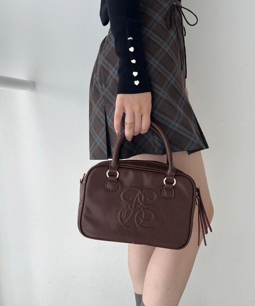 one after another NICE CLAUP（ワンアフターアナザーナイスクラップ）の「エンボスミニボストンバッグ（ボストンバッグ・レディース・アイボリー/ブラウン/キャメル・FREE）」の11枚目の写真