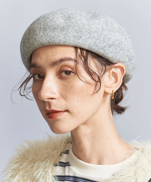 BEAUTY&YOUTH UNITED ARROWS（ビューティーアンドユースユナイテッドアローズ）の「メランジ シンプルベレー帽（ハンチング/ベレー帽・レディース・ブラウン/ブラック/ライトグレー・FREE）」の2枚目の写真