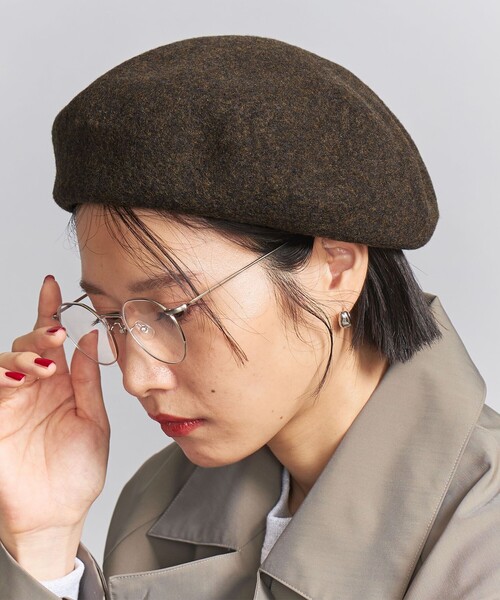 BEAUTY&YOUTH UNITED ARROWS（ビューティーアンドユースユナイテッドアローズ）の「メランジ シンプルベレー帽（ハンチング/ベレー帽・レディース・ブラウン/ブラック/ライトグレー・FREE）」の4枚目の写真