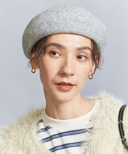 BEAUTY&YOUTH UNITED ARROWS（ビューティーアンドユースユナイテッドアローズ）の「メランジ シンプルベレー帽（ハンチング/ベレー帽・レディース・ブラウン/ブラック/ライトグレー・FREE）」の8枚目の写真