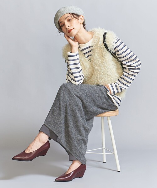 BEAUTY&YOUTH UNITED ARROWS（ビューティーアンドユースユナイテッドアローズ）の「メランジ シンプルベレー帽（ハンチング/ベレー帽・レディース・ブラウン/ブラック/ライトグレー・FREE）」の9枚目の写真