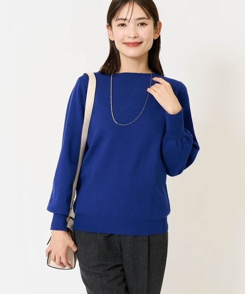 a.v.v（アーヴェヴェ）の「【洗える】ボートネックパフスリーブニット【アンサンブル対応】（ニット/セーター・レディース・ライトグレー/オレンジ/ミント/ブルー/グレー/アイボリー/ブラック/レッド/ネイビー・38/36/40/42/34）」の6枚目の写真