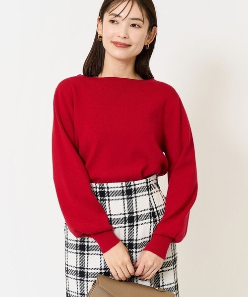 a.v.v（アーヴェヴェ）の「【洗える】ボートネックパフスリーブニット【アンサンブル対応】（ニット/セーター・レディース・ライトグレー/オレンジ/ミント/ブルー/グレー/アイボリー/ブラック/レッド/ネイビー・38/36/40/42/34）」の8枚目の写真