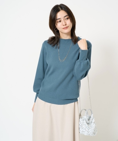 a.v.v（アーヴェヴェ）の「【洗える】ボートネックパフスリーブニット【アンサンブル対応】（ニット/セーター・レディース・ライトグレー/オレンジ/ミント/ブルー/グレー/アイボリー/ブラック/レッド/ネイビー・38/36/40/42/34）」の10枚目の写真