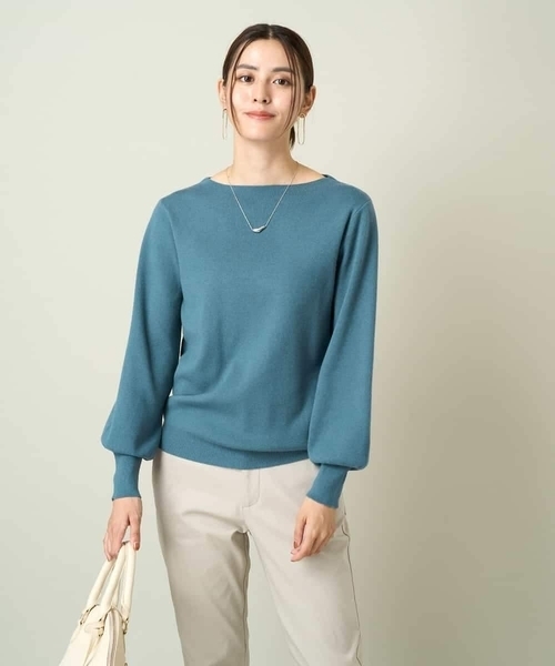 a.v.v（アーヴェヴェ）の「【洗える】ボートネックパフスリーブニット【アンサンブル対応】（ニット/セーター・レディース・ライトグレー/オレンジ/ミント/ブルー/グレー/アイボリー/ブラック/レッド/ネイビー・38/36/40/42/34）」の13枚目の写真