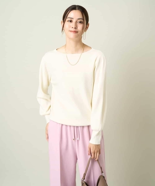 a.v.v（アーヴェヴェ）の「【洗える】ボートネックパフスリーブニット【アンサンブル対応】（ニット/セーター・レディース・ライトグレー/オレンジ/ミント/ブルー/グレー/アイボリー/ブラック/レッド/ネイビー・38/36/40/42/34）」の18枚目の写真