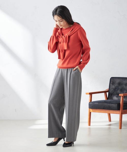 a.v.v(アーヴェヴェ)の「【洗える】ボートネックパフスリーブニット【アンサンブル対応】(ニット/セーター・レディース・ライトグレー/オレンジ/ミント/ブルー/グレー/アイボリー/ブラック/レッド/ネイビー・38/36/40/42/34)」の16枚目の写真