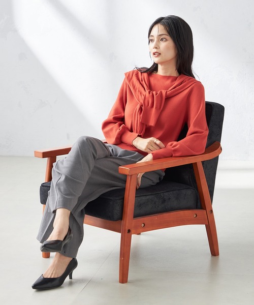 a.v.v(アーヴェヴェ)の「【洗える】ボートネックパフスリーブニット【アンサンブル対応】(ニット/セーター・レディース・ライトグレー/オレンジ/ミント/ブルー/グレー/アイボリー/ブラック/レッド/ネイビー・38/36/40/42/34)」の13枚目の写真