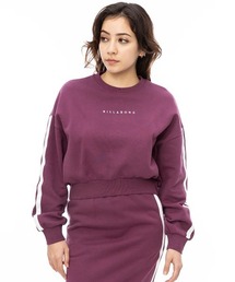 BILLABONG レディース SLEEVE LINE SWEAT CR トレーナー 【2024年秋冬モデル】/ビラボンロゴ刺繍セットアップクルーネックトレーナー