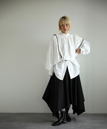 【moyo】ビッグシルエット　プリーツシャツ
