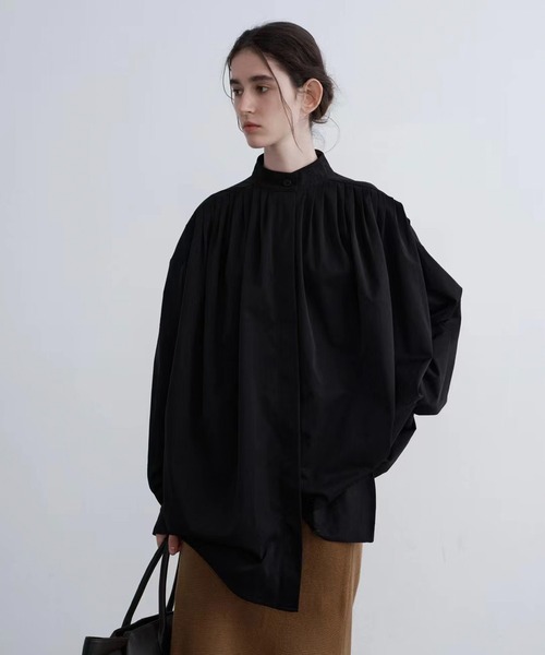 aimoha(アイモハ)の「【moyo】ビッグシルエット プリーツシャツ(シャツ/ブラウス・レディース・ブラック/ホワイト・SMALL/MEDIUM)」の8枚目の写真