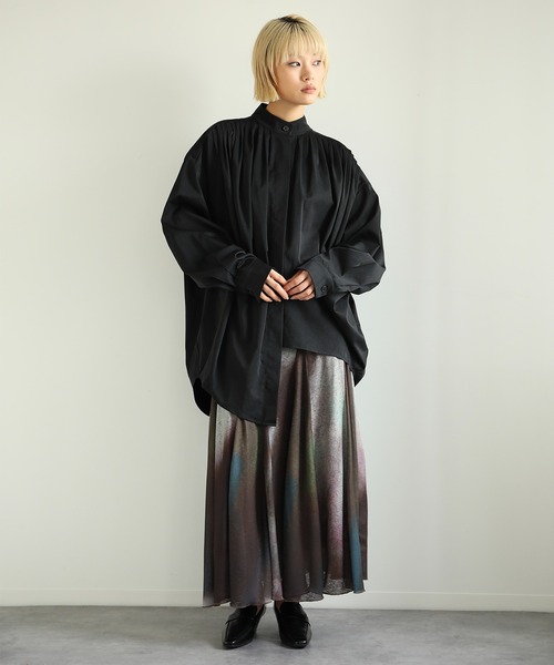 aimoha(アイモハ)の「【moyo】ビッグシルエット プリーツシャツ(シャツ/ブラウス・レディース・ブラック/ホワイト・SMALL/MEDIUM)」の13枚目の写真