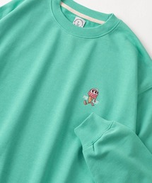 【0】【MOGMOG/モグモグ】アイスクリーム＆ハンバーガー＆ドーナツ キャラクターイラスト ワンポイント刺繍 オーバーサイズ クルーネックスウェット/裏毛トレーナー