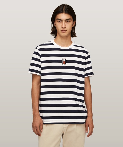 【セール】バーティカルフラッグボーダーTシャツ（Tシャツ/カットソー）｜TOMMY HILFIGER（トミーヒルフィガー）