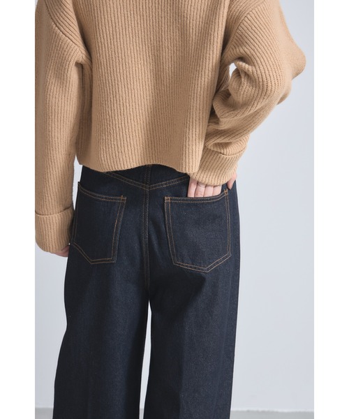 &. NOSTALGIA（アンドドットノスタルジア）の「センタープレスタックワイドデニムパンツ（デニムパンツ・レディース・インディゴブルー/ライトブルー・S/M）」の19枚目の写真