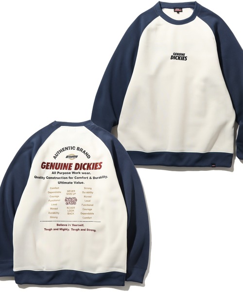 Dickies(ディッキーズ)の「【GENUINE DICKIES/ジェニュインディッキーズ】 裏起毛 バック デザイン ラグラントレーナー(スウェット・メンズ・ブラック/ブルー/グリーン・M/L/XL)」の1枚目の写真