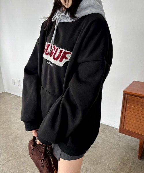 セール】BF風パーカー ゆったり裏起毛フーディー（パーカー