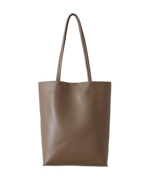 and it_（アンドイット）の「合皮A4プレーントート（トートバッグ・レディース・ブラック/グレイッシュベージュ/シルバー/チャコールグレー・FREE）」の3枚目の写真