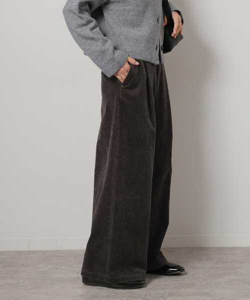 JOURNAL STANDARD relume（ジャーナルスタンダード　レリューム）の「ウォッシャブルコーデュロイタックワイドパンツ（その他パンツ・レディース・サックスブルー/チャコールグレー/ホワイト・36/38/40）」の9枚目の写真