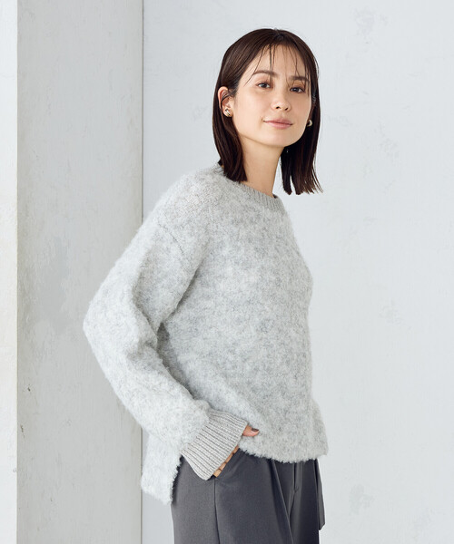 COMME CA ISM(コムサイズム)の「ミックスカラー ブークレニット(ニット/セーター・レディース・ピンク/ライトグレー/ブルー・FREE)」の2枚目の写真