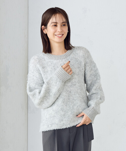 COMME CA ISM(コムサイズム)の「ミックスカラー ブークレニット(ニット/セーター・レディース・ピンク/ライトグレー/ブルー・FREE)」の8枚目の写真