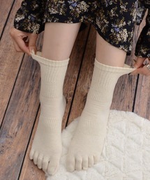 VIBGYOR Women | 【float】5本指 シンプル サポート付き リブ クルー丈ソックス(ソックス/靴下)