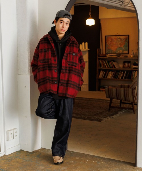 niko and（ニコアンド）の「シャギーチェックCPOジャケット（その他