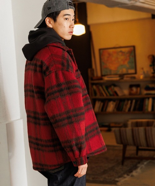 niko and...（ニコアンド）の「シャギーチェックCPOジャケット（その他アウター・メンズ・レッド/グレー・MEDIUM/LARGE）」の9枚目の写真
