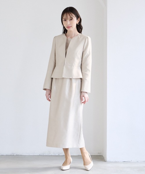 AIMER(エメ)の「シフォンスリーブシャンタンワンピース 結婚式 お呼ばれ ドレス 20代 30代 40代(ワンピース・レディース・ネイビー/ベージュ・LARGE/MEDIUM)」の17枚目の写真