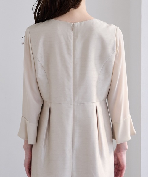 セール】シフォンスリーブシャンタンワンピース 結婚式 お呼ばれ