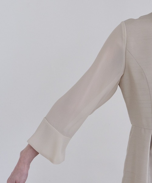 AIMER(エメ)の「シフォンスリーブシャンタンワンピース 結婚式 お呼ばれ ドレス 20代 30代 40代(ワンピース・レディース・ネイビー/ベージュ・LARGE/MEDIUM)」の11枚目の写真