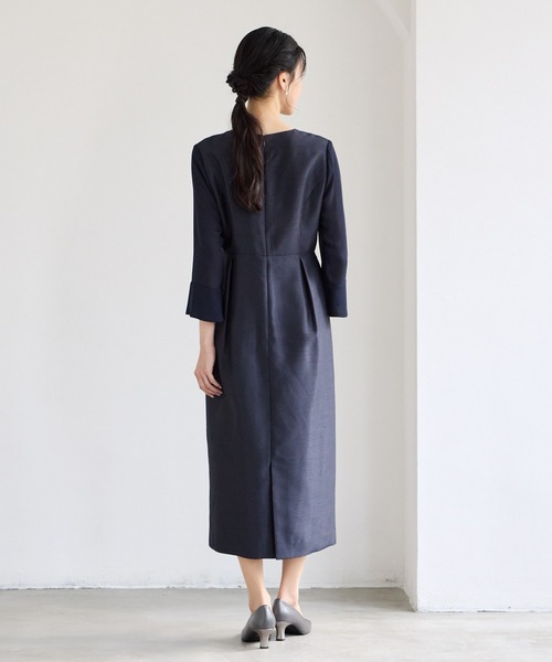 セール】シフォンスリーブシャンタンワンピース 結婚式 お呼ばれ