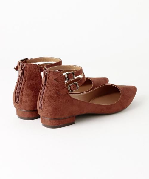 Another Edition（アナザーエディション）の「Wストラップフラットシューズ/AE WST FLT◆（パンプス・レディース・ネイビー/ブラウン・SMALL/MEDIUM/LARGE）」の6枚目の写真