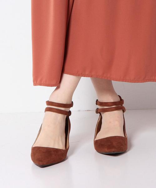 Another Edition（アナザーエディション）の「Wストラップフラットシューズ/AE WST FLT◆（パンプス・レディース・ネイビー/ブラウン・SMALL/MEDIUM/LARGE）」の9枚目の写真