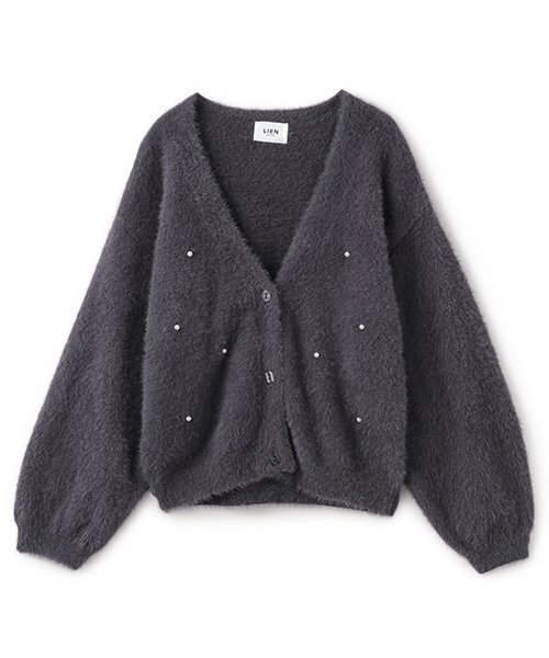 petit main LIEN（プティマインリアン）の「【リンク】シャギーニットカーディガン（カーディガン/ボレロ・レディース・アイボリー/ライトピンク/グレー・FREE）」の3枚目の写真