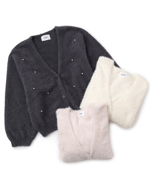 petit main LIEN（プティマインリアン）の「【リンク】シャギーニットカーディガン（カーディガン/ボレロ・レディース・アイボリー/ライトピンク/グレー・FREE）」の16枚目の写真