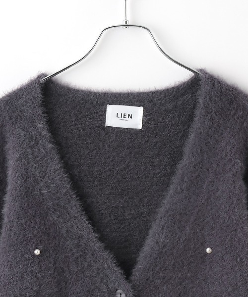 petit main LIEN（プティマインリアン）の「【リンク】シャギーニットカーディガン（カーディガン/ボレロ・レディース・アイボリー/ライトピンク/グレー・FREE）」の8枚目の写真