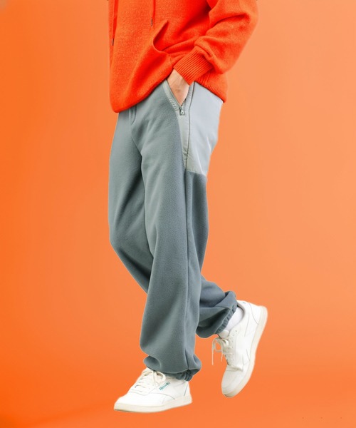 jiggys shop(ジギーズショップ)の「フリース×タフタ切替イージーパンツ(その他パンツ・メンズ・チャコールグレー/ブラック・X-LARGE/SMALL/MEDIUM/LARGE)」の1枚目の写真