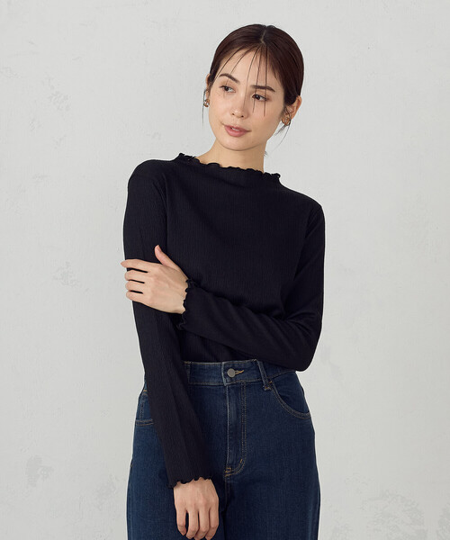 COMME CA ISM(コムサイズム)の「ボトルネックカットソー(Tシャツ/カットソー・レディース・ブラック/ホワイト・MEDIUM/LARGE)」の6枚目の写真