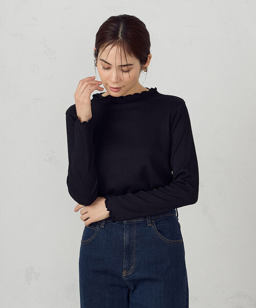 COMME CA ISM(コムサイズム)の「ボトルネックカットソー(Tシャツ/カットソー・レディース・ブラック/ホワイト・MEDIUM/LARGE)」の7枚目の写真