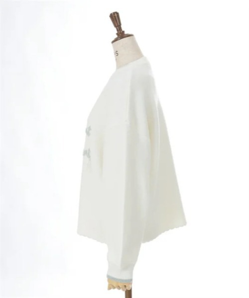 axes femme（アクシーズファム）の「コード刺繍風ロゴニットプルオーバー（ニット/セーター・レディース・ブラウン/キナリ/ベージュ/ネイビー・FREE）」の7枚目の写真